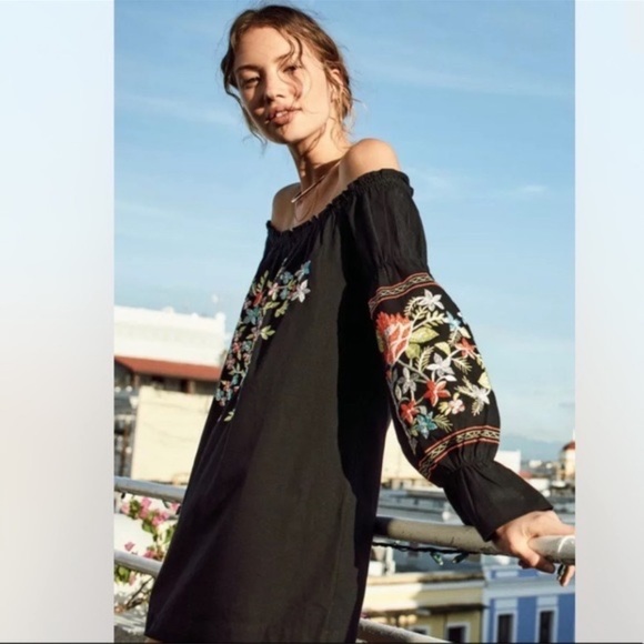 Free People Black Flyer de jour dress size Medium - Picture 3 of 4